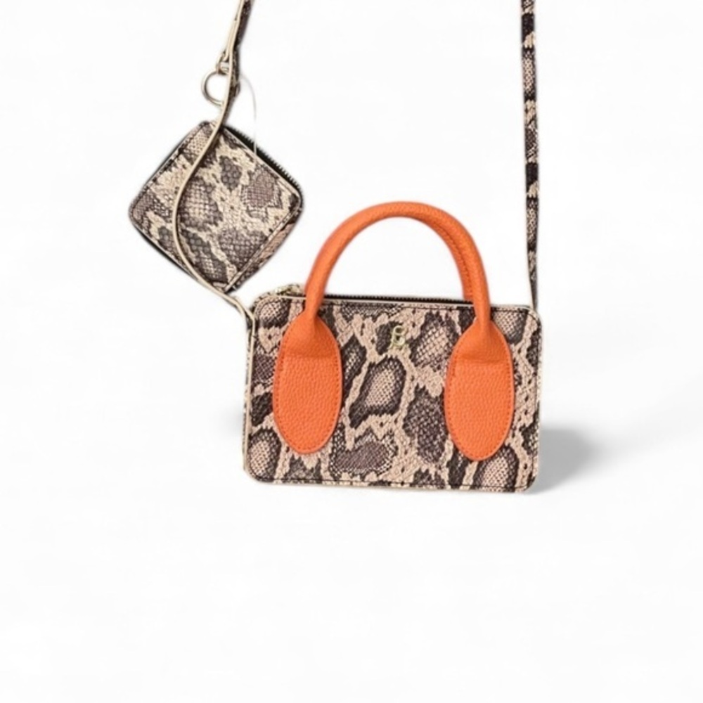 STEVE MADDEN BHENRIK 2 Pcs Animal / Snake print Crossbody bag & Airpods case